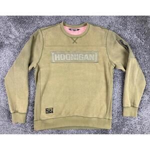 Hoonigan Sweatshirt Utility Crewneck Men’s Olive Green Pocket Zip Sz L
